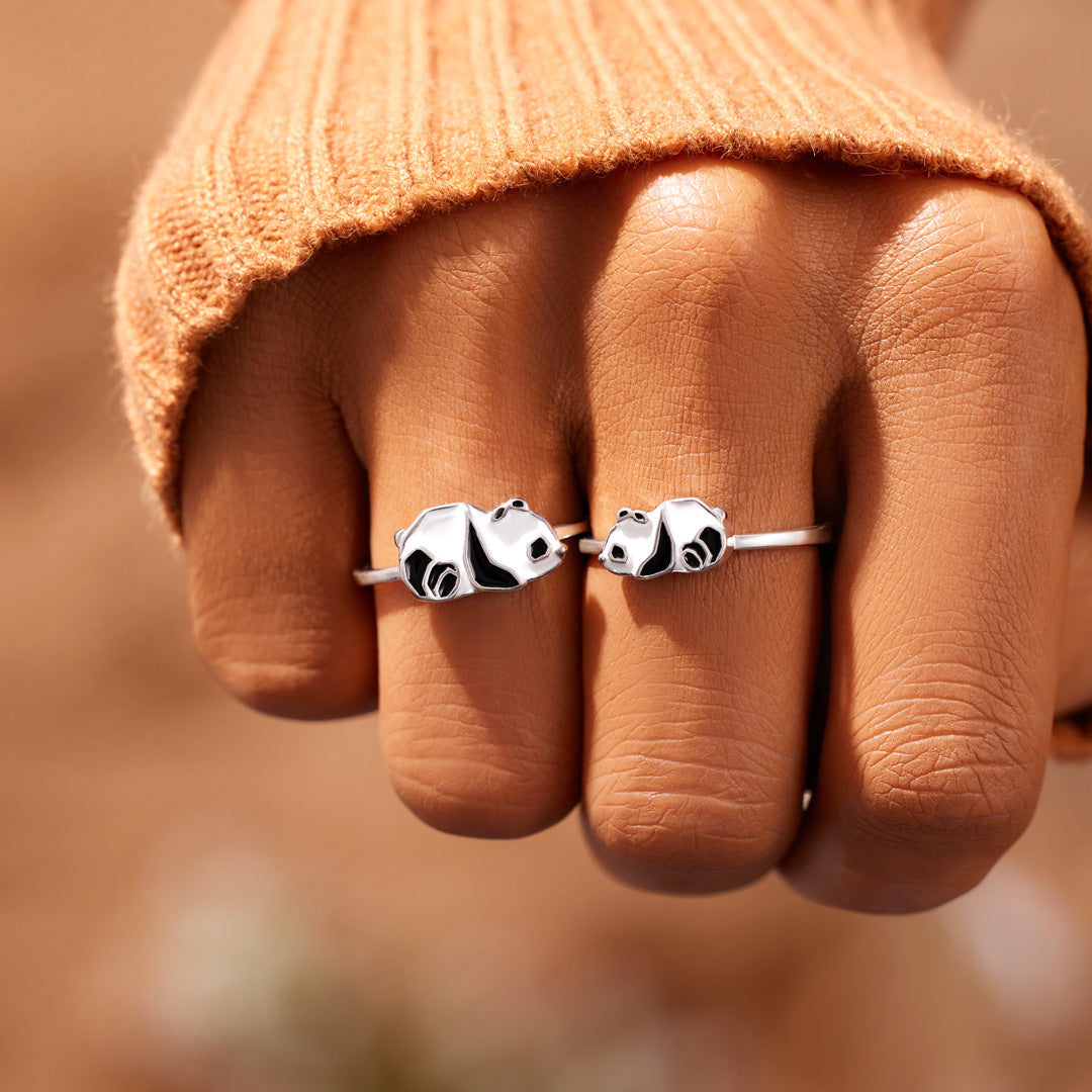 Mother&Daughter Together Forever Panda Ring Set