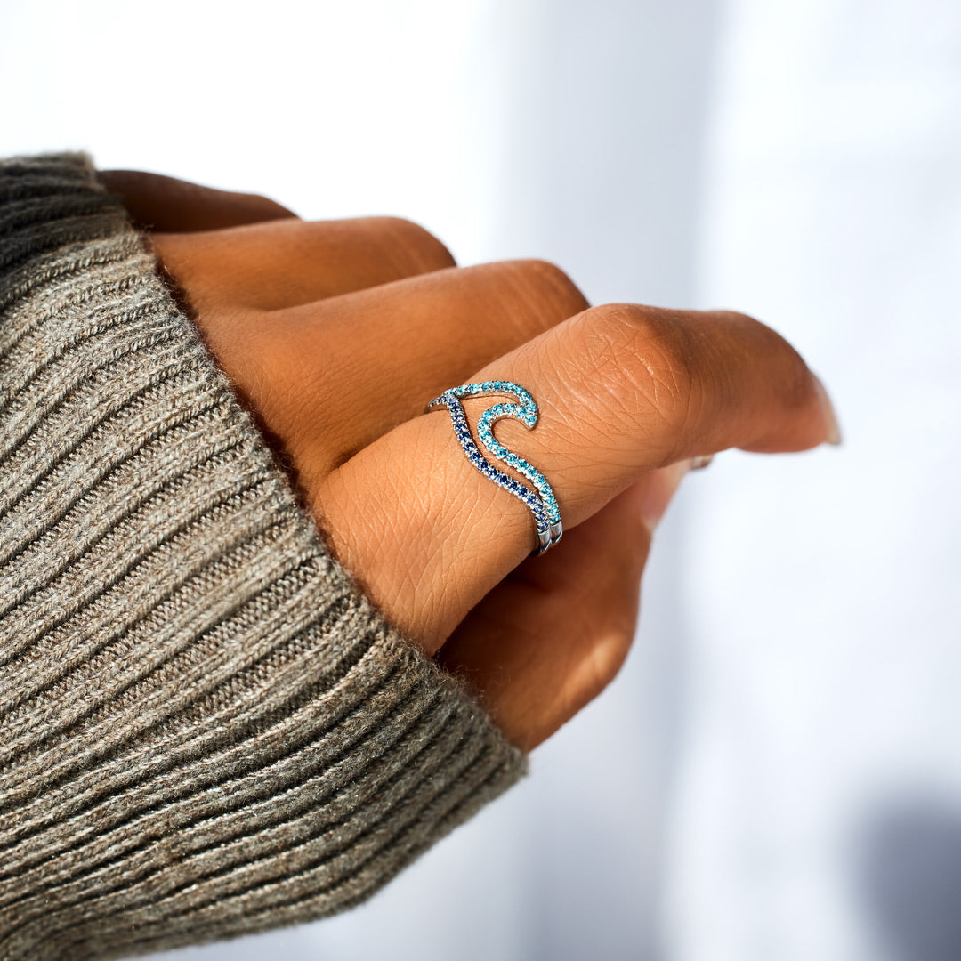 A Self-Reminder - You’ve Survived Too Many Storms Minimalist Wave Ring - High And Low Ring