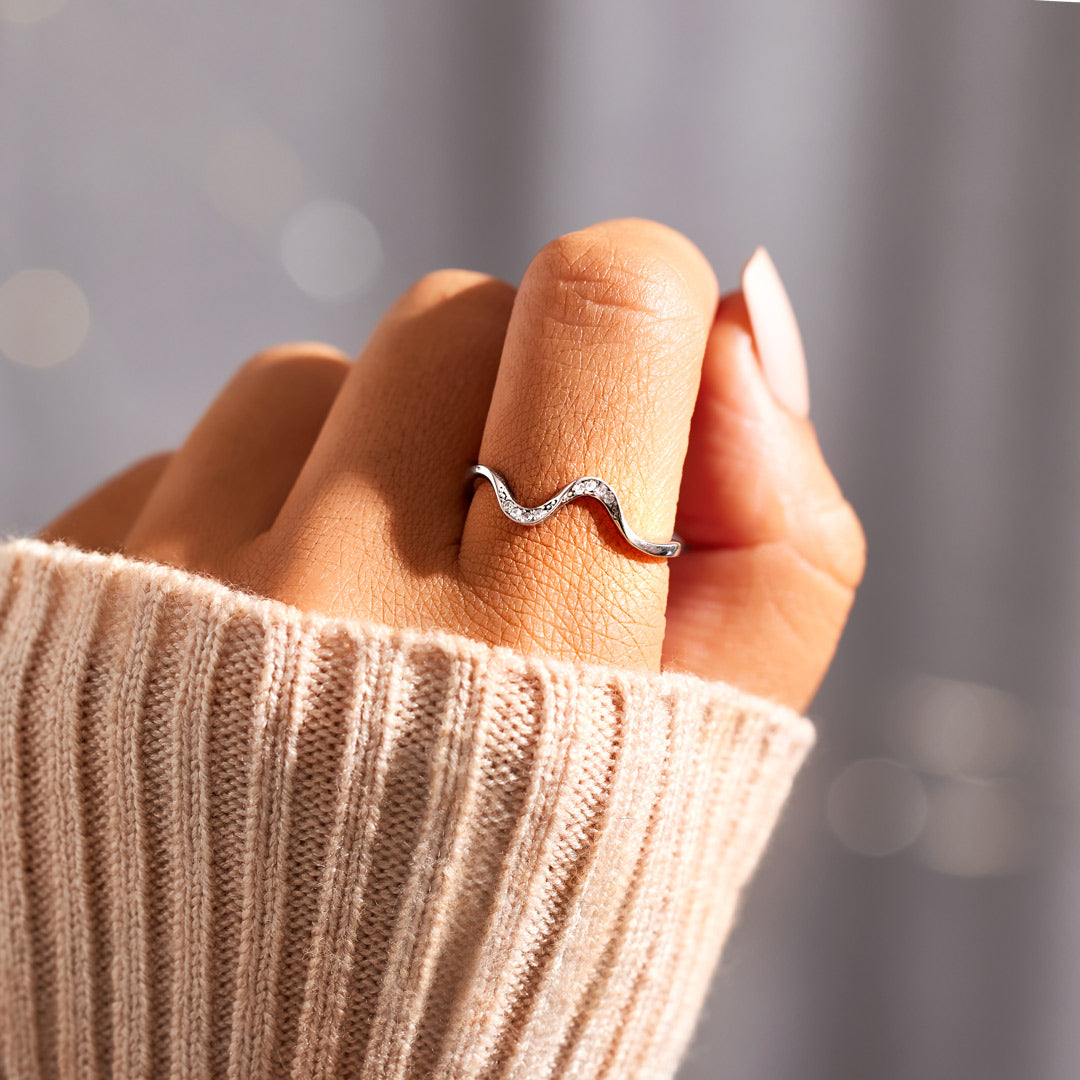 Best Bitches Matching Minimalist Wave Ring