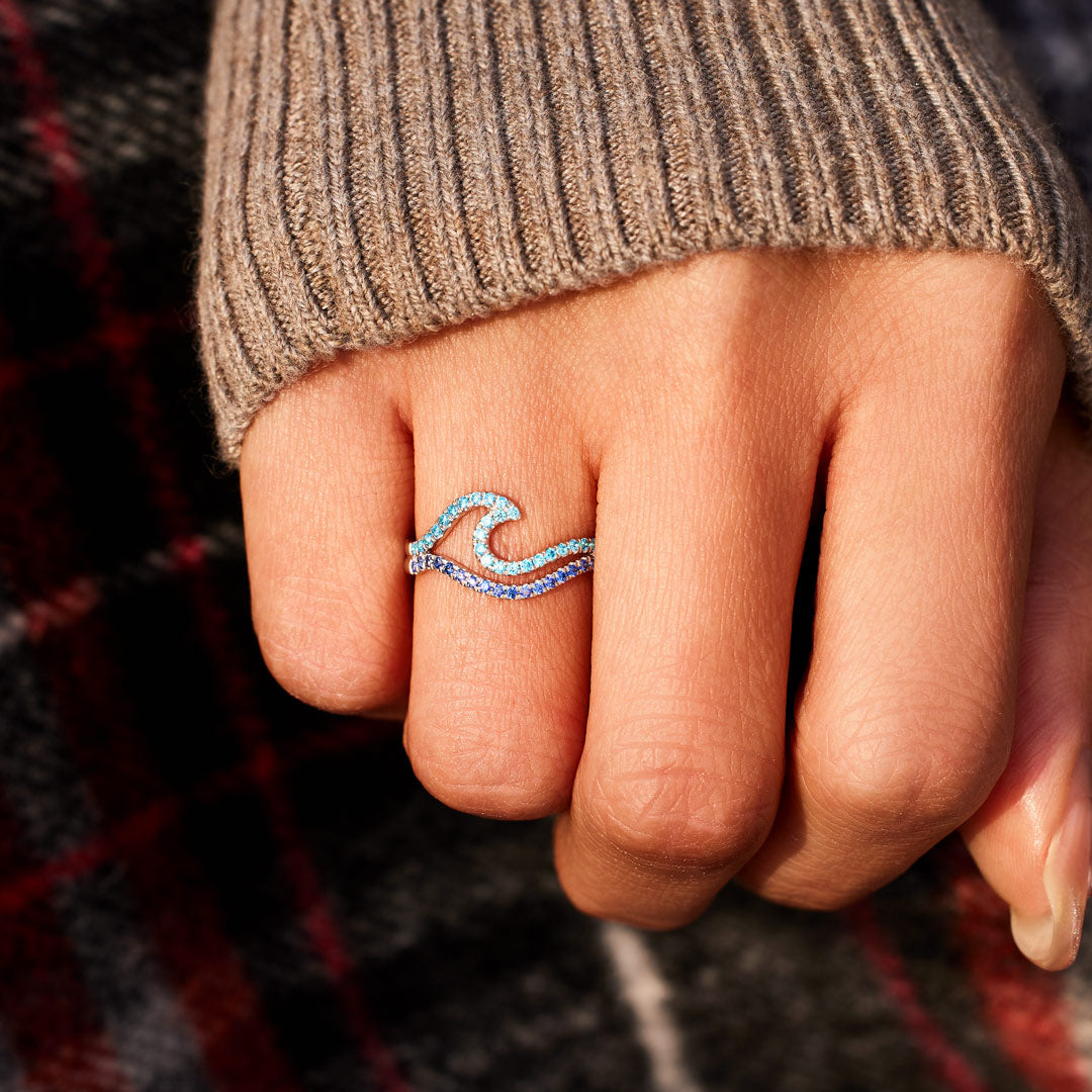 A Self-Reminder - You’ve Survived Too Many Storms Minimalist Wave Ring - High And Low Ring