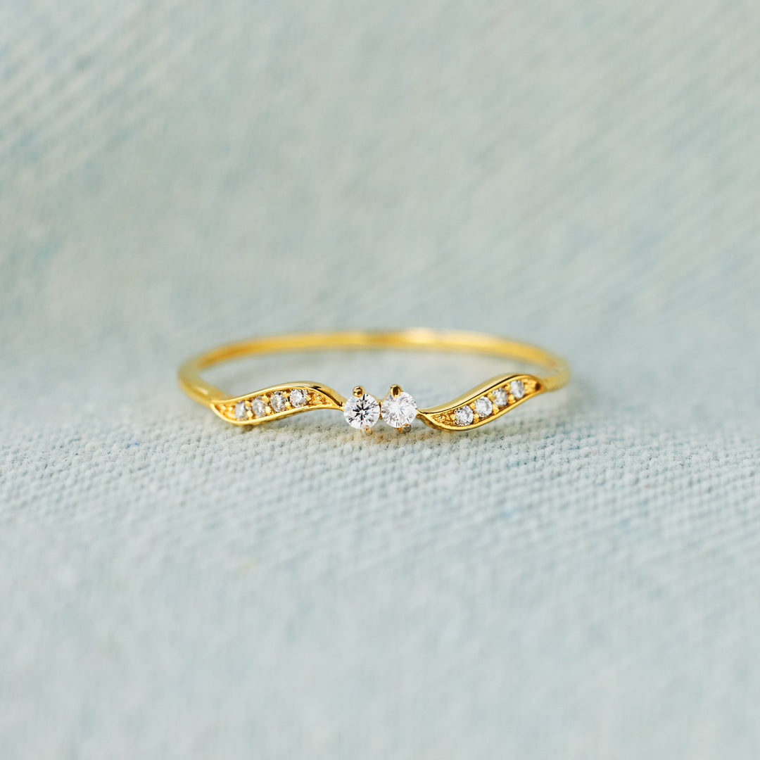 Sticking With You Double Stone Wavy Ring