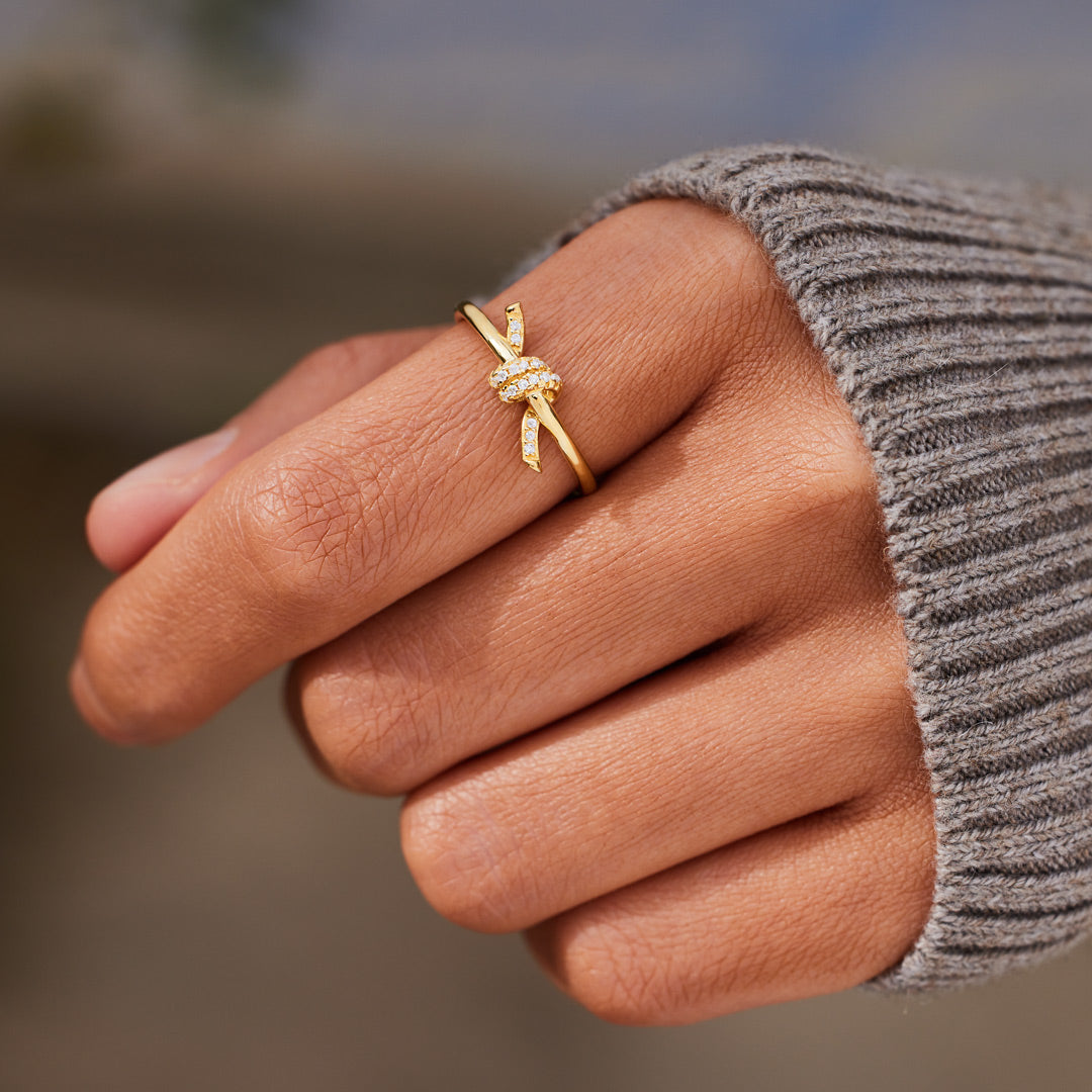 Tied By Angel's Hands Twist Knot Ring