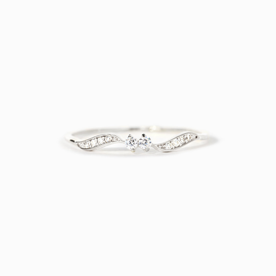 Sticking With You Double Stone Wavy Ring