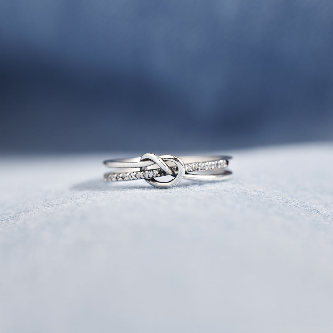 Bond That Links Us Together Matching Double Band Knot Ring