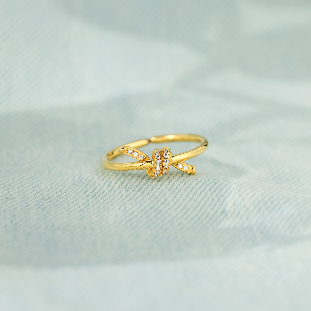 Tied By Angel's Hands Twist Knot Ring