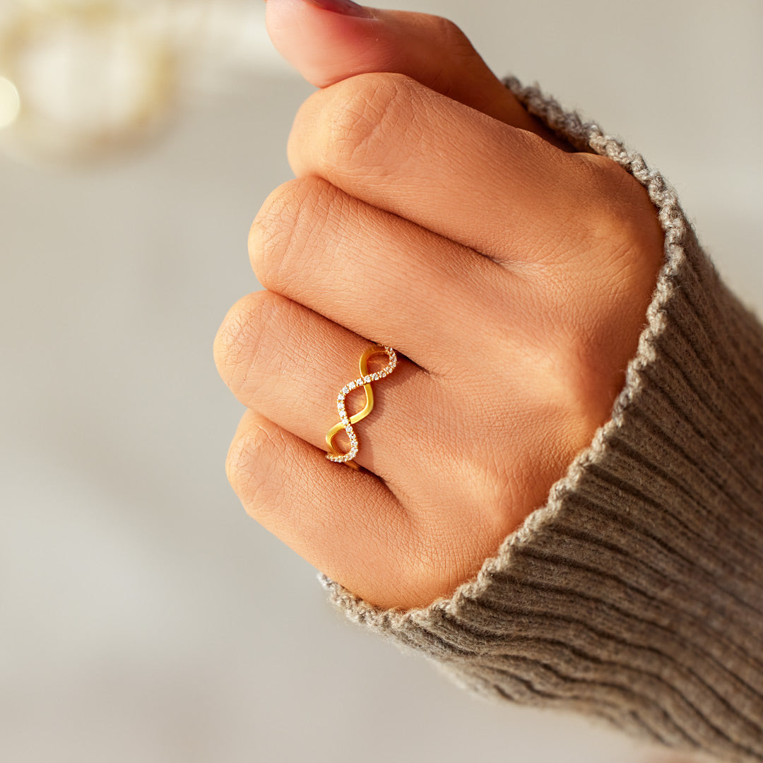 Mother Daughter Through Ups And Downs Matching Double Wave Golden Ring