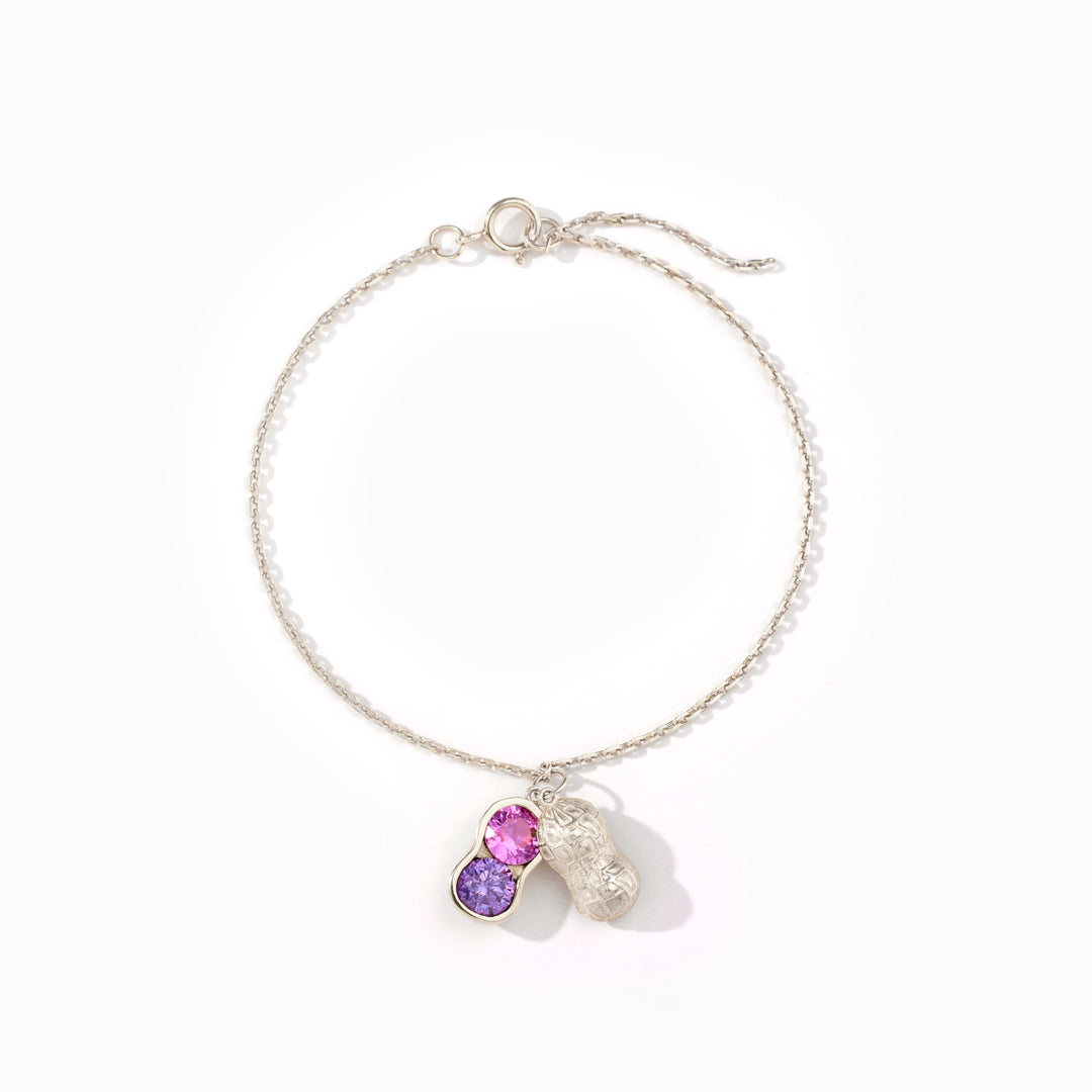 We Are Besties 2-3 Birthstone Peanut Bracelet