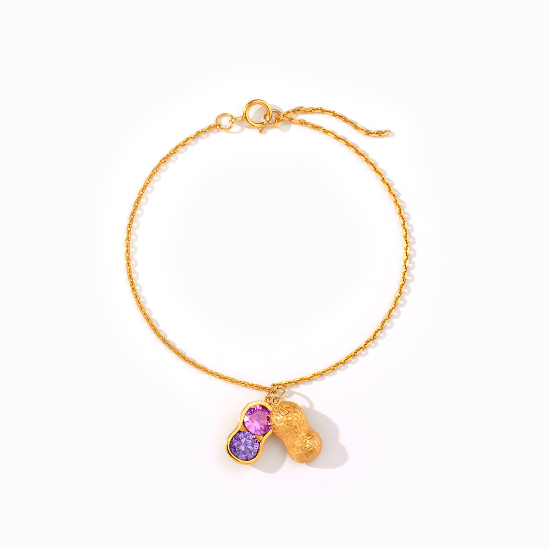 We Are Besties 2-3 Birthstone Peanut Bracelet