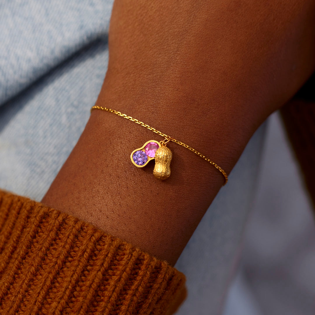 We Are Besties 2-3 Birthstone Peanut Bracelet