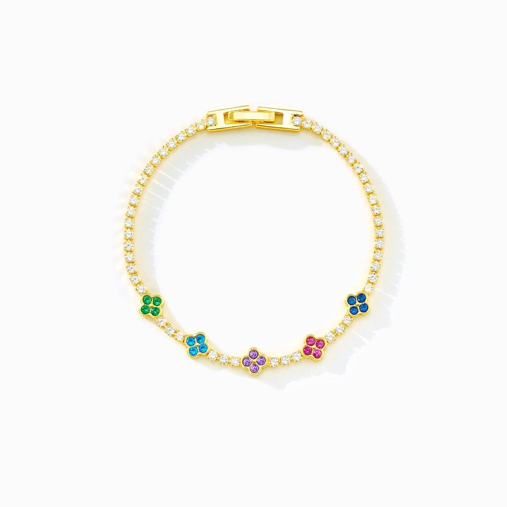 Mama's Lucky Charms 1-5 Birthstones Clover Bracelet