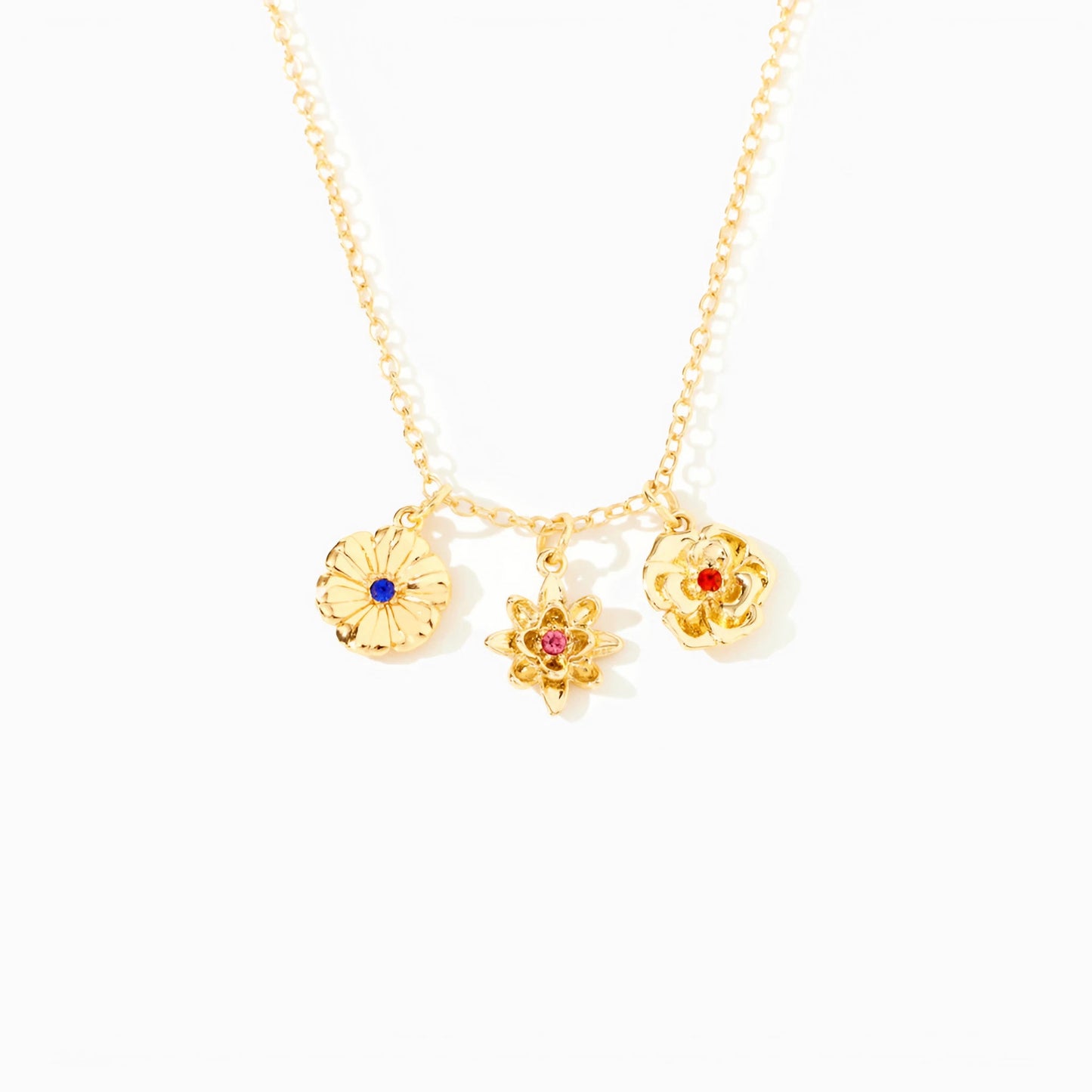 1-12 Three-Dimensional Birth Flowers Necklace-Personalised Birth Flower Necklace for Mother