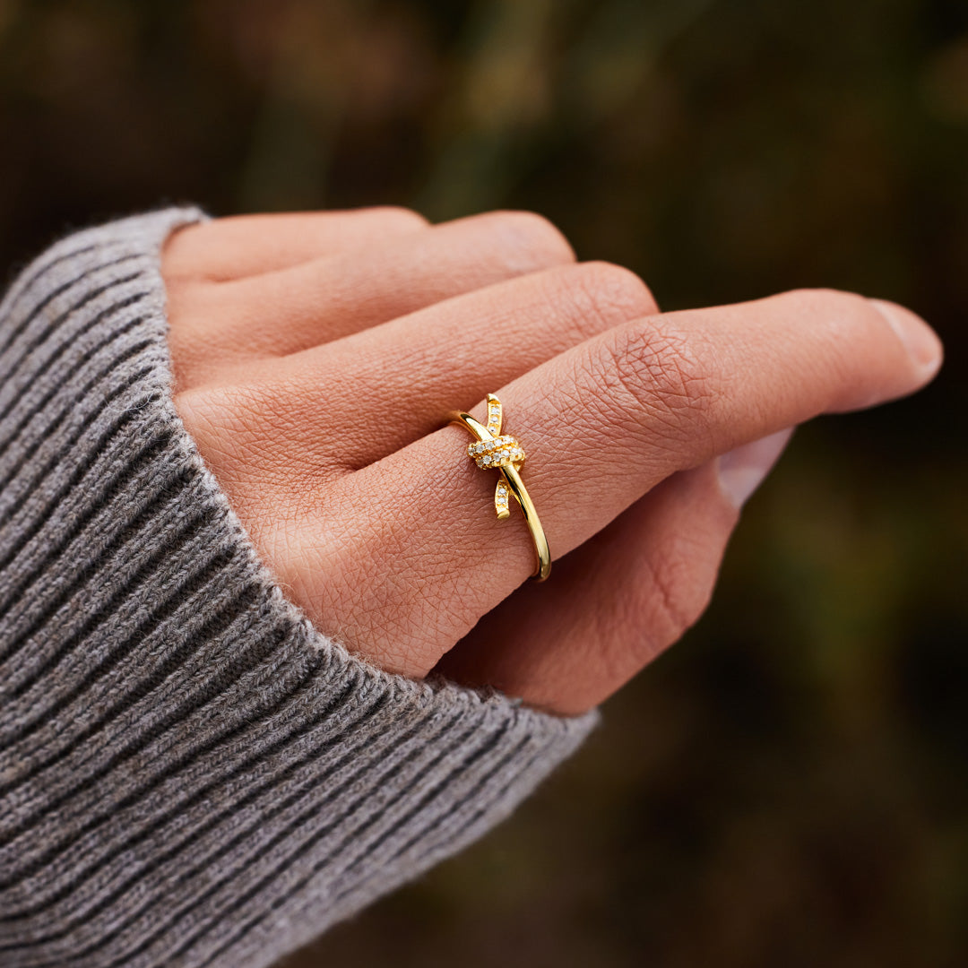 Tied By Angel's Hands Twist Knot Ring