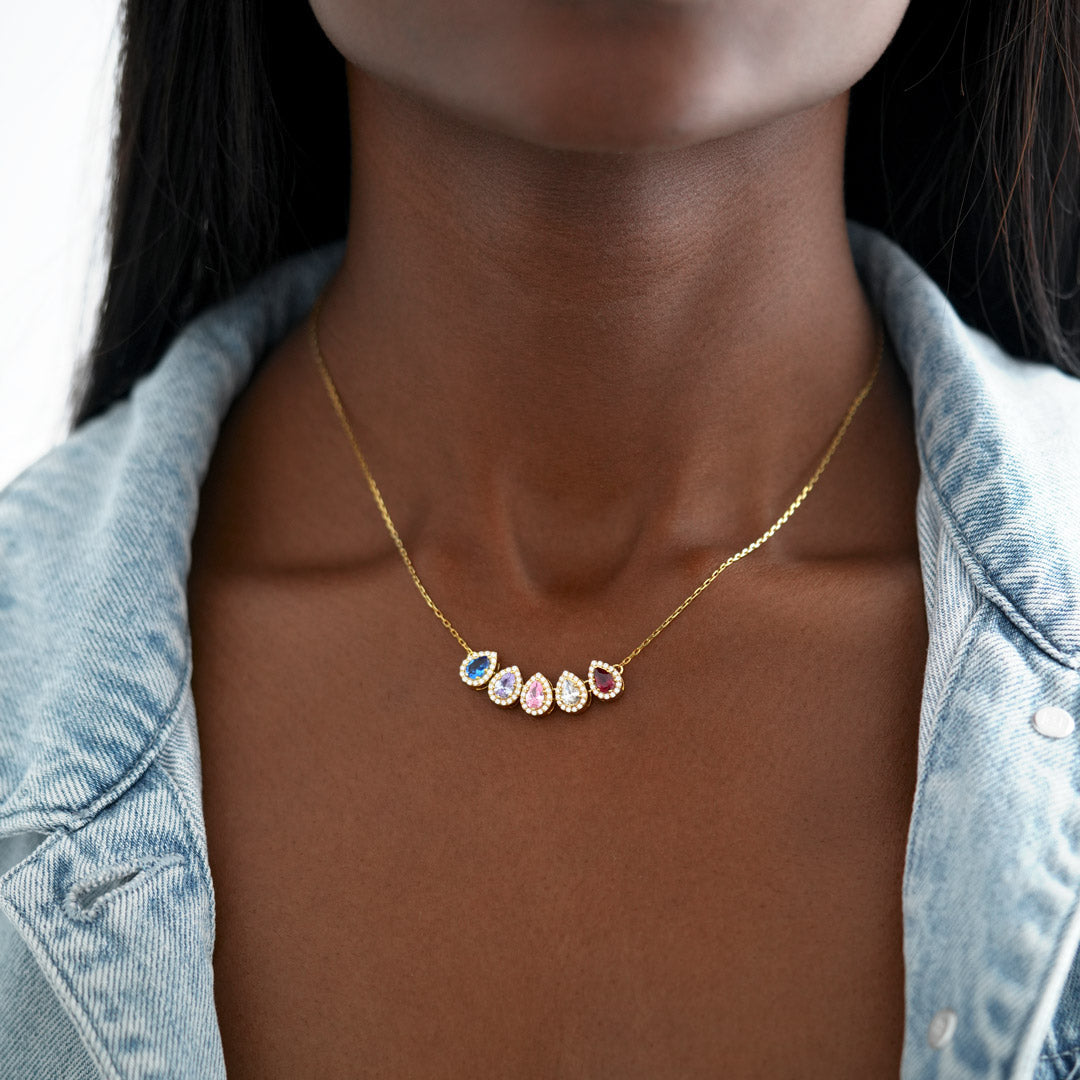 Tears Of Joy 1-14 Teardrop Birthstone Necklace