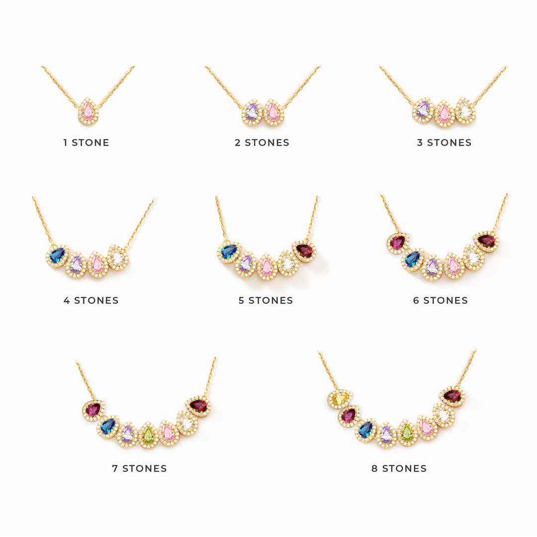 Tears Of Joy 1-14 Teardrop Birthstone Necklace