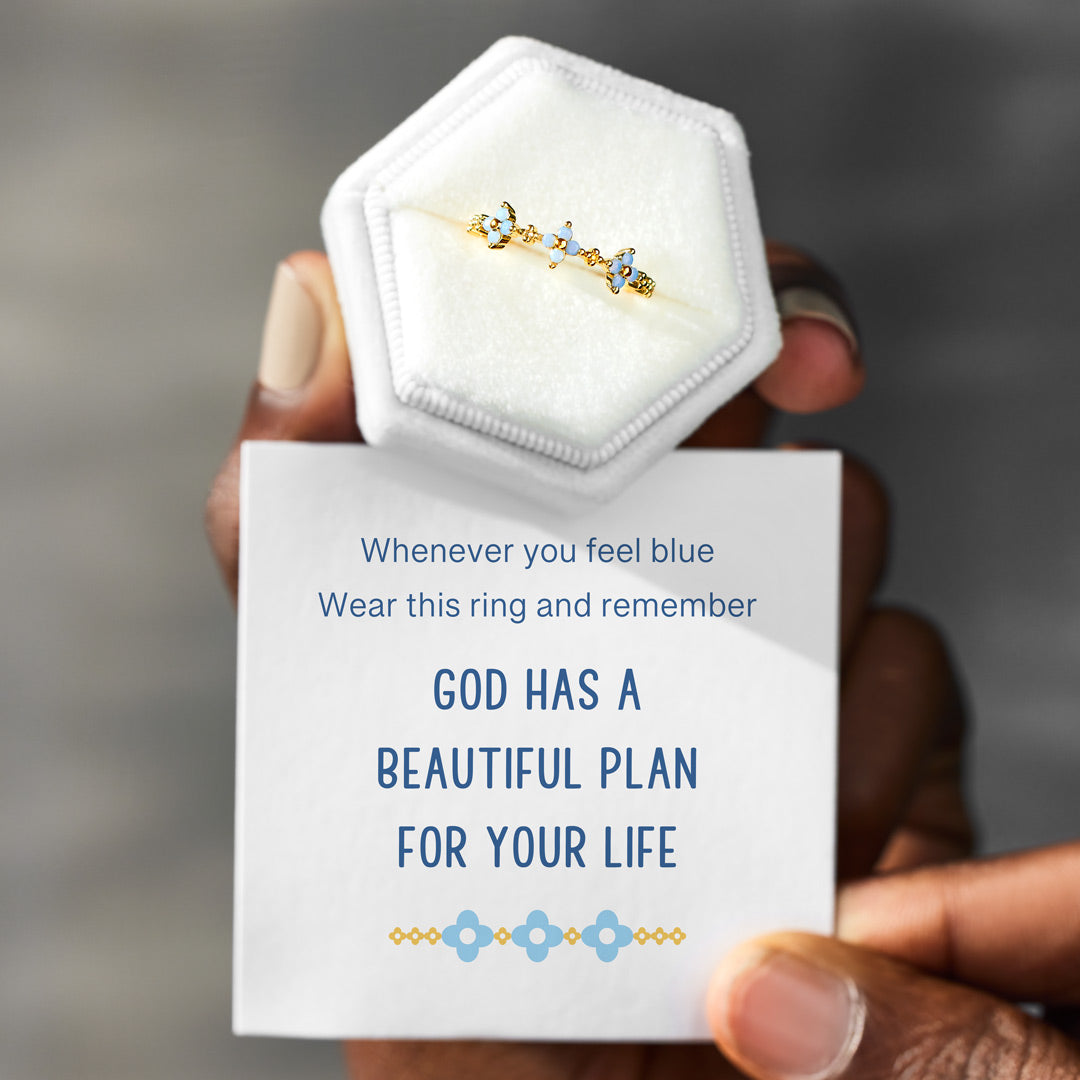 God Has A Beautiful Plan For You Triple Flower Ring