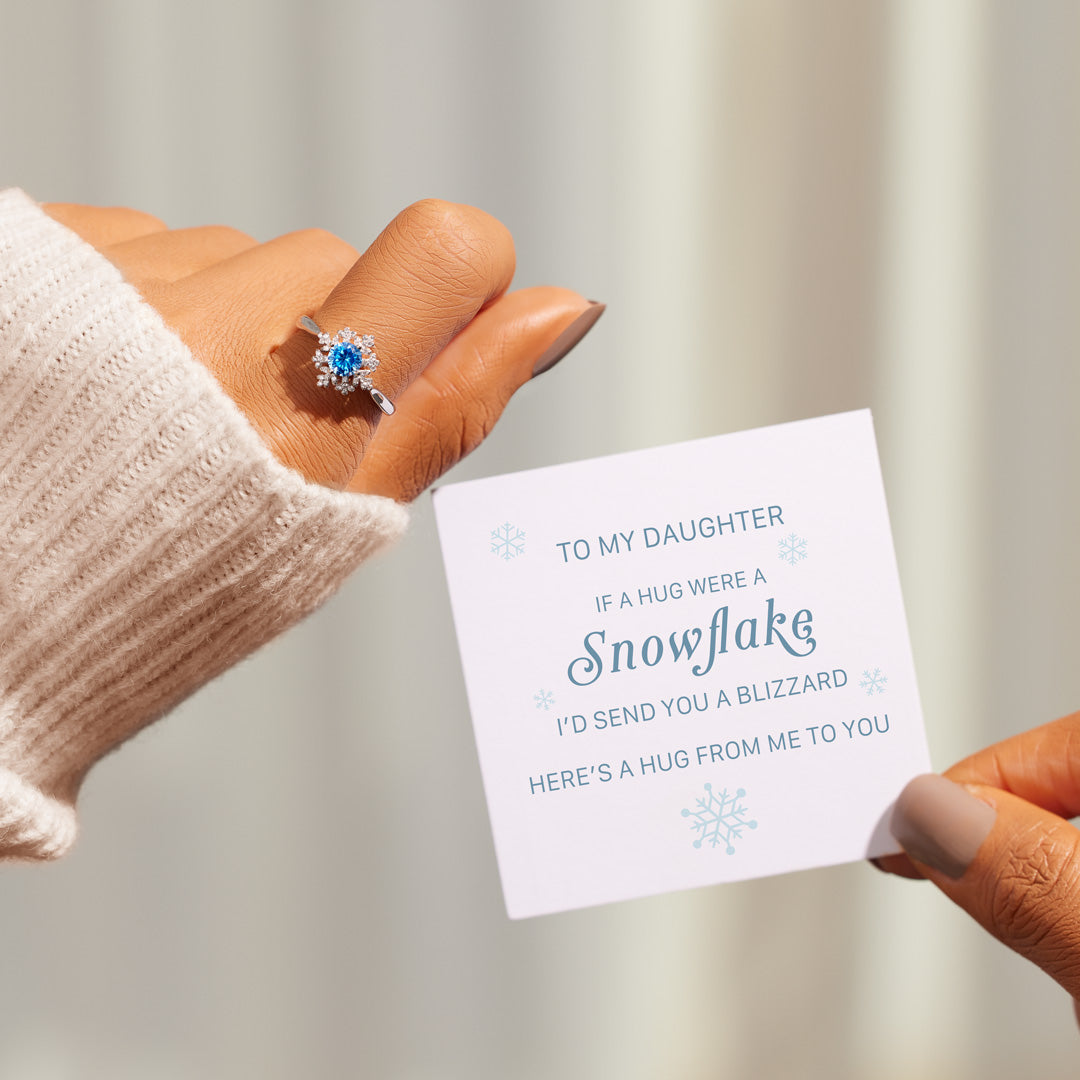 Hug From Mom If Hugs Were Snowflakes Ring
