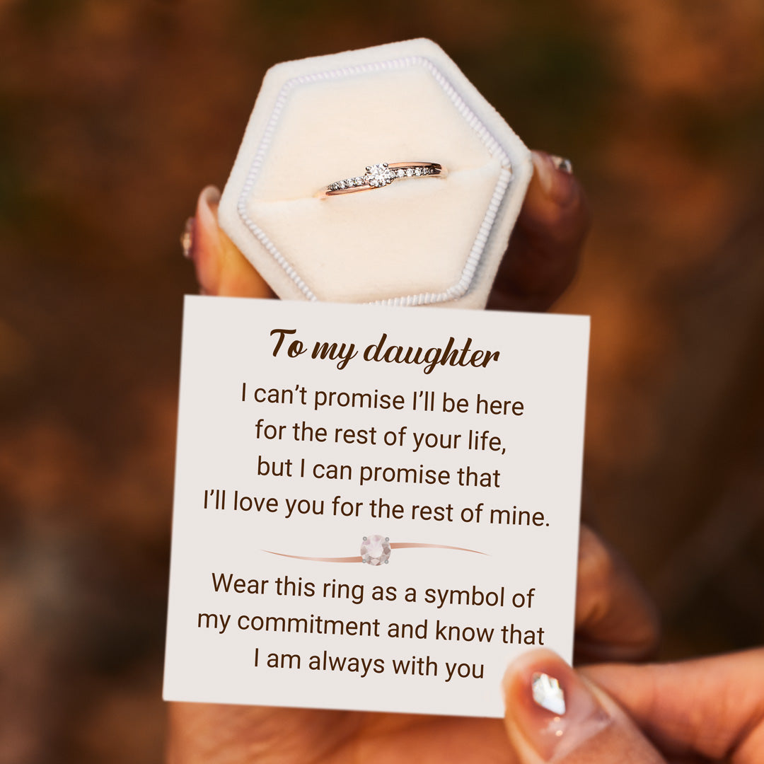 From Mom To Daughter Always With You Round-Cut Accent Ring