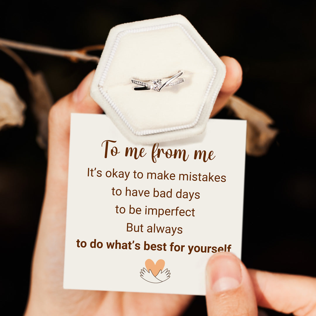 Do What's Best For Yourself V Heart Ring