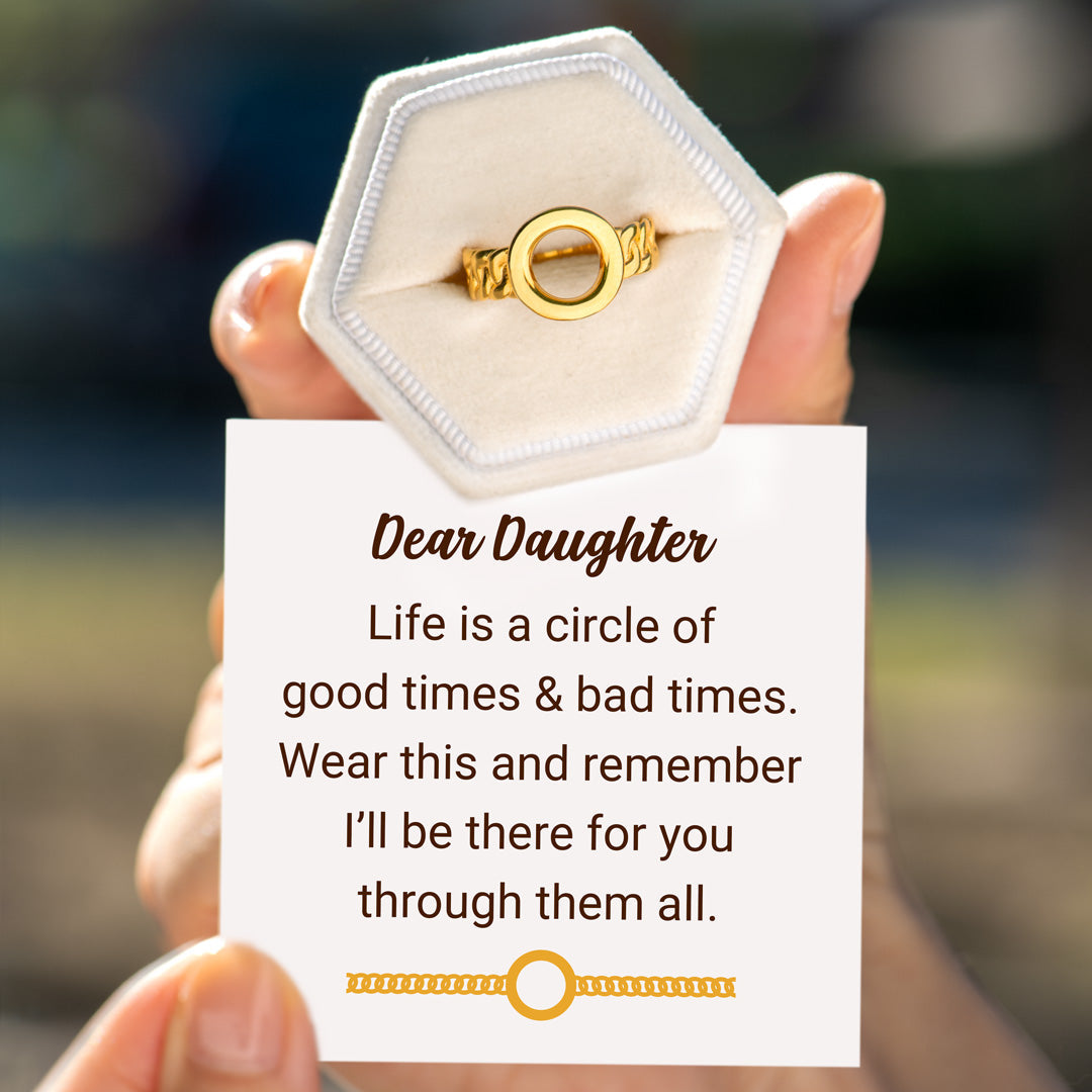 Be There For You Through Them All Cuban Chain Circle Ring