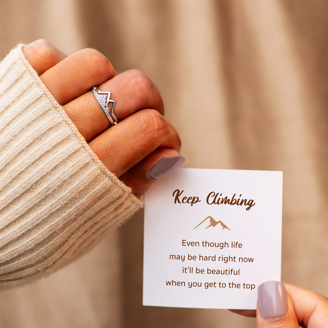 Keep Climbing Mountain Ring