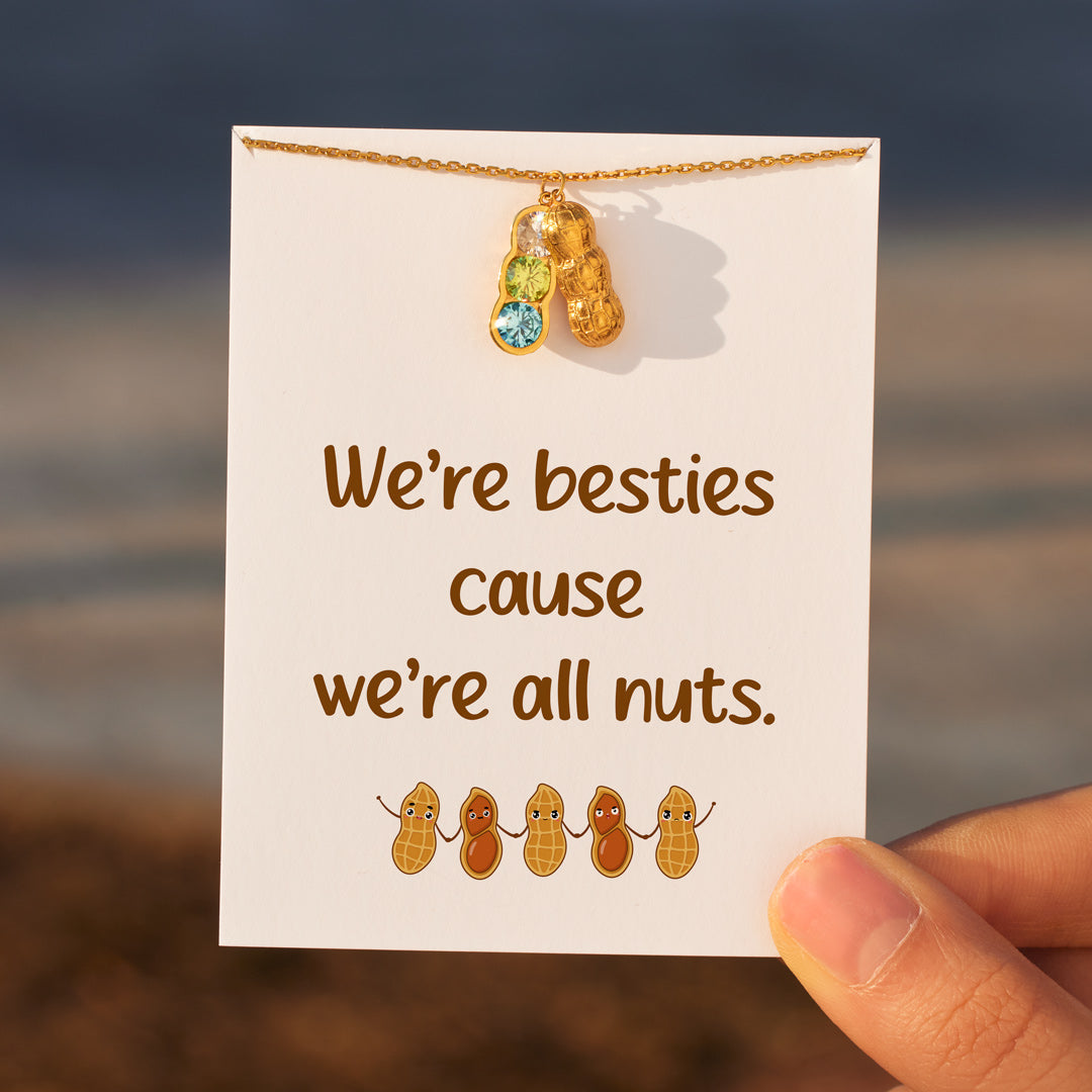 We Are Besties 1-5 Birthstone Peanut Necklace
