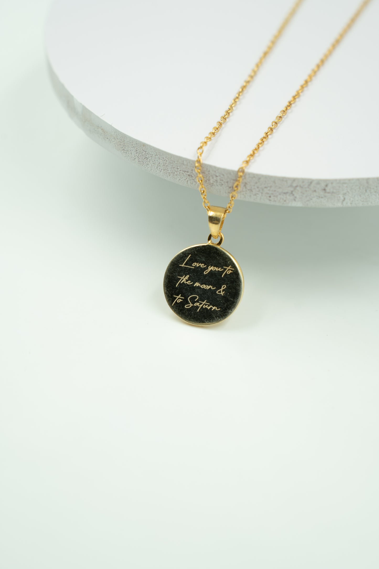 Love you to the Moon and Saturn necklace