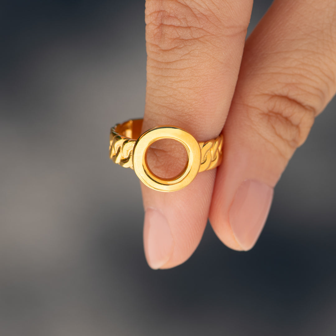 Be There For You Through Them All Cuban Chain Circle Ring