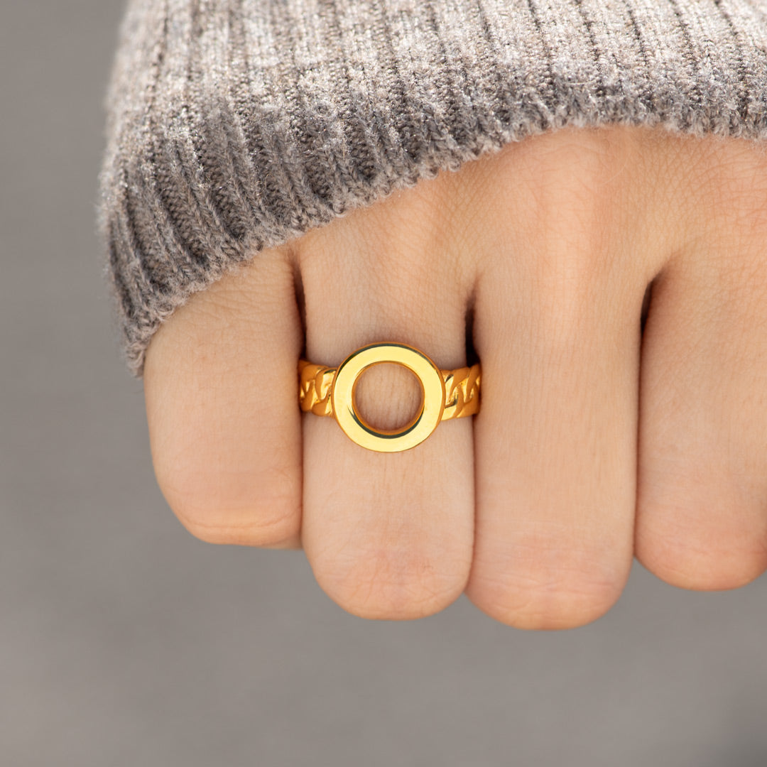 Be There For You Through Them All Cuban Chain Circle Ring