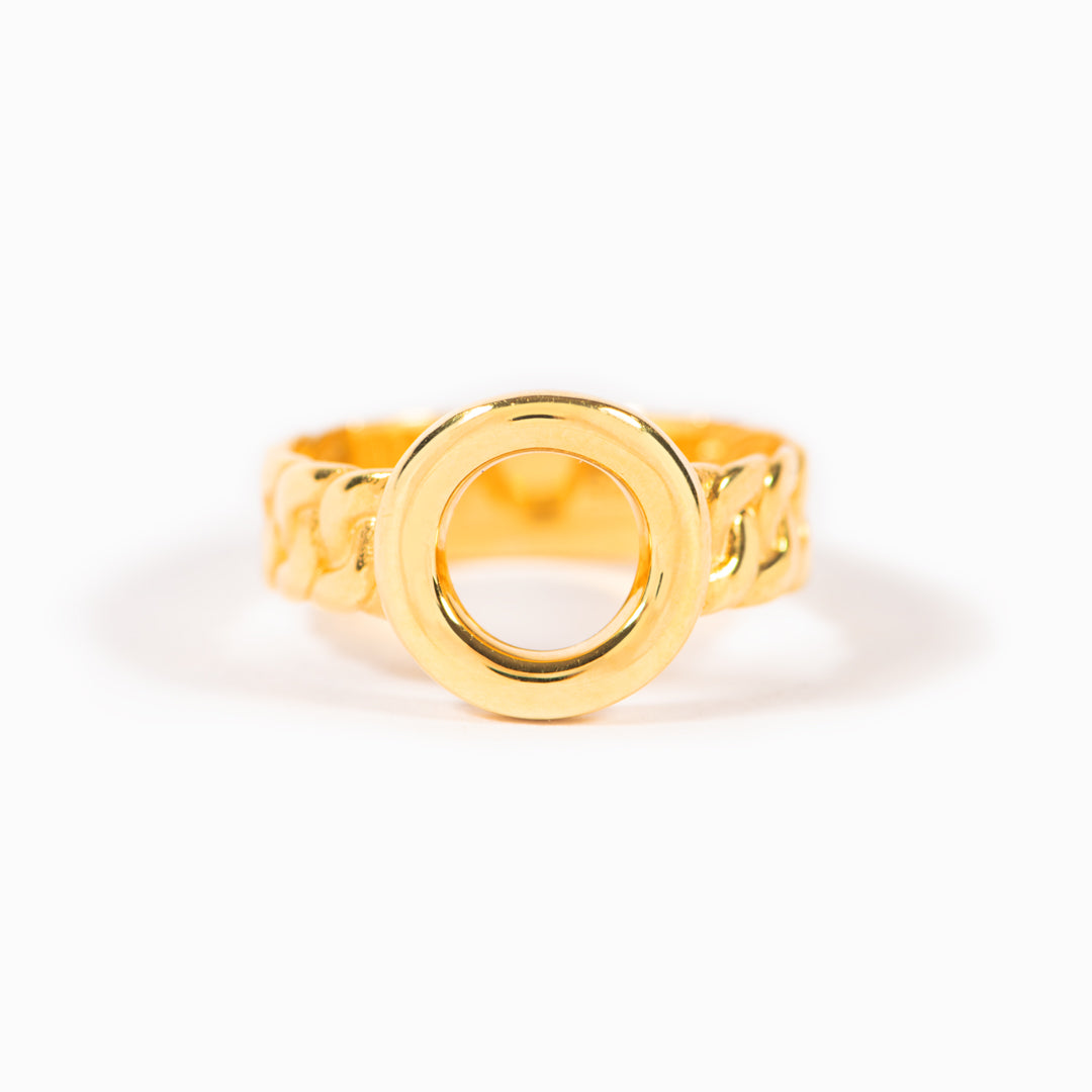 Be There For You Through Them All Cuban Chain Circle Ring