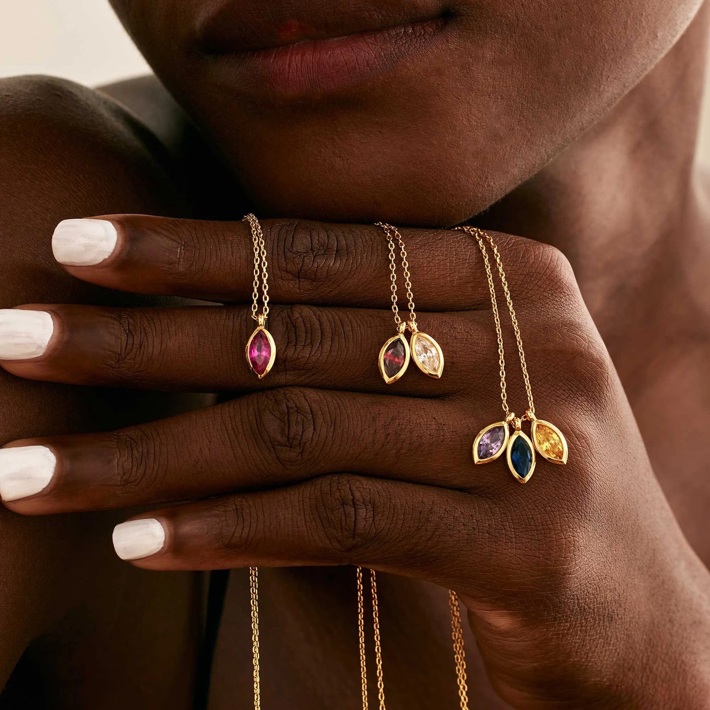 Petals of Her Heart – 1-5 Birthstone Mother’s Necklace