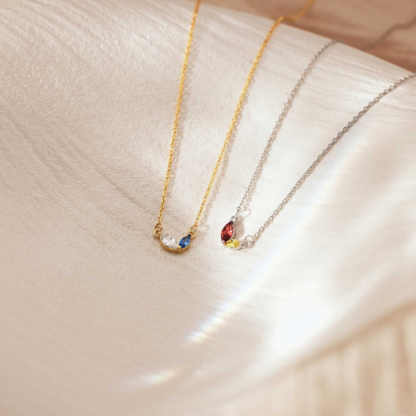 Side by Side Always Birthstone Necklace