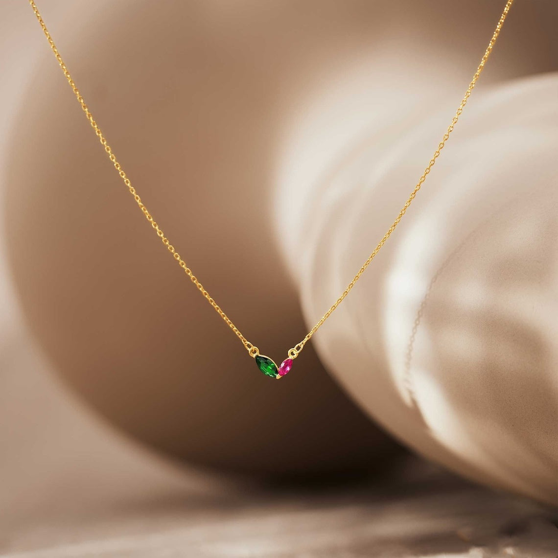 Side by Side Always Birthstone Necklace