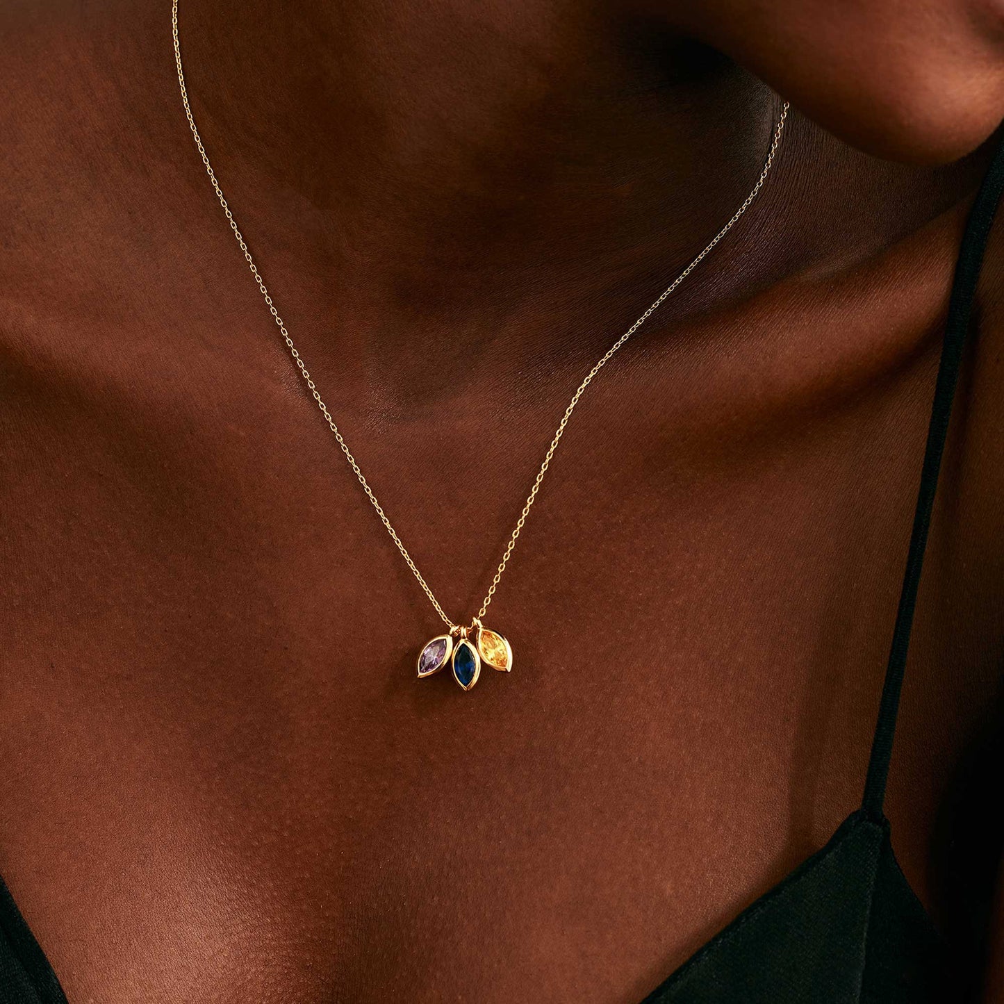 Petals of Her Heart – 1-5 Birthstone Mother’s Necklace