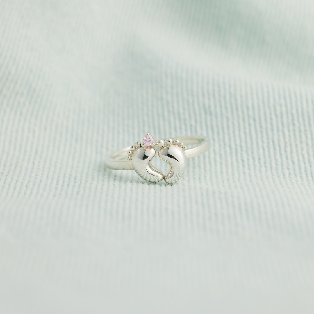You're Doing Great Custom Birthstone Baby Footprint Ring