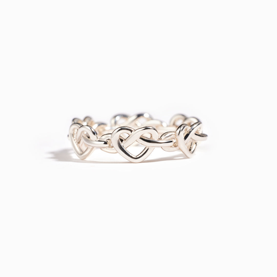 Our Hearts Carry Each Other Mother & Daughter Infinity Heart Knot Ring