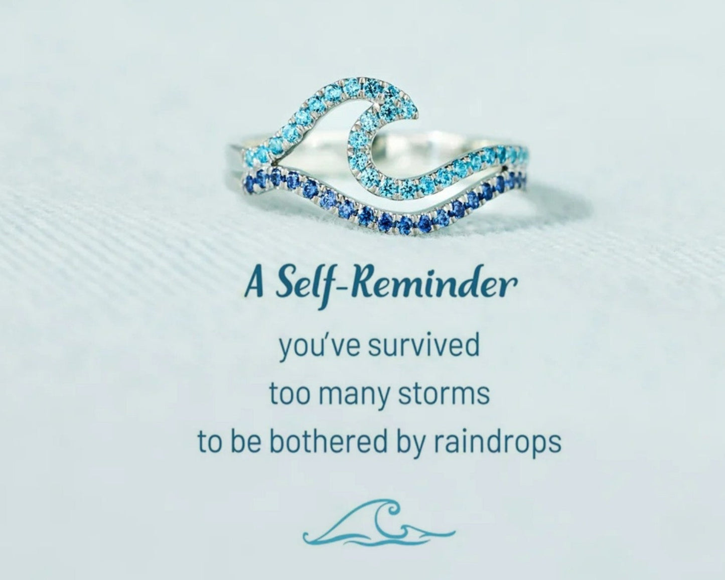 A Self-Reminder - You’ve Survived Too Many Storms Minimalist Wave Ring - High And Low Ring