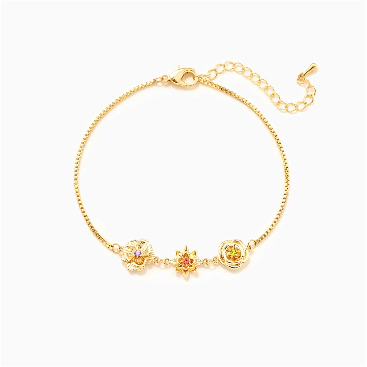 1-10 Three-Dimensional Birth Flowers Bracelet-Mother's Gift