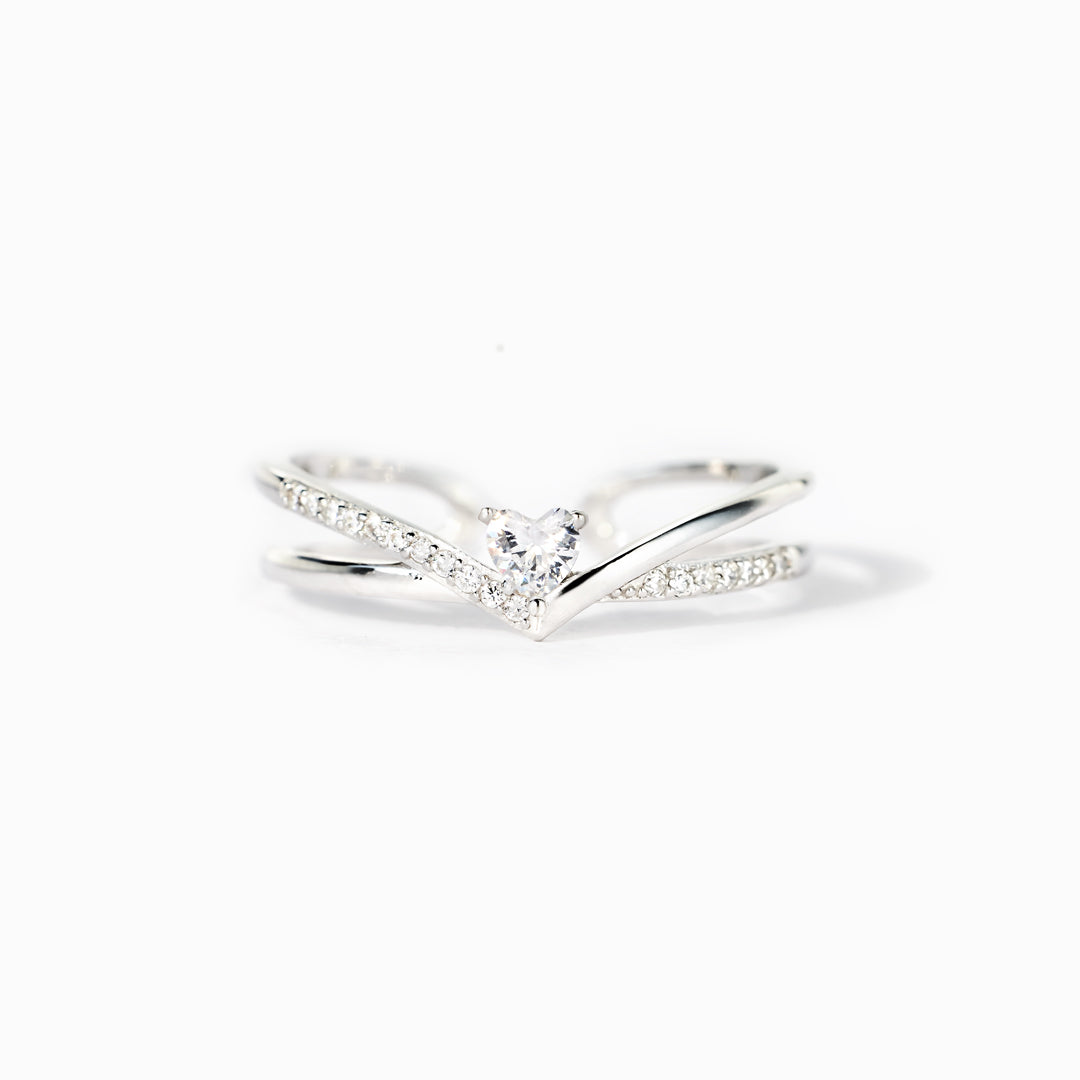 Do What's Best For Yourself V Heart Ring