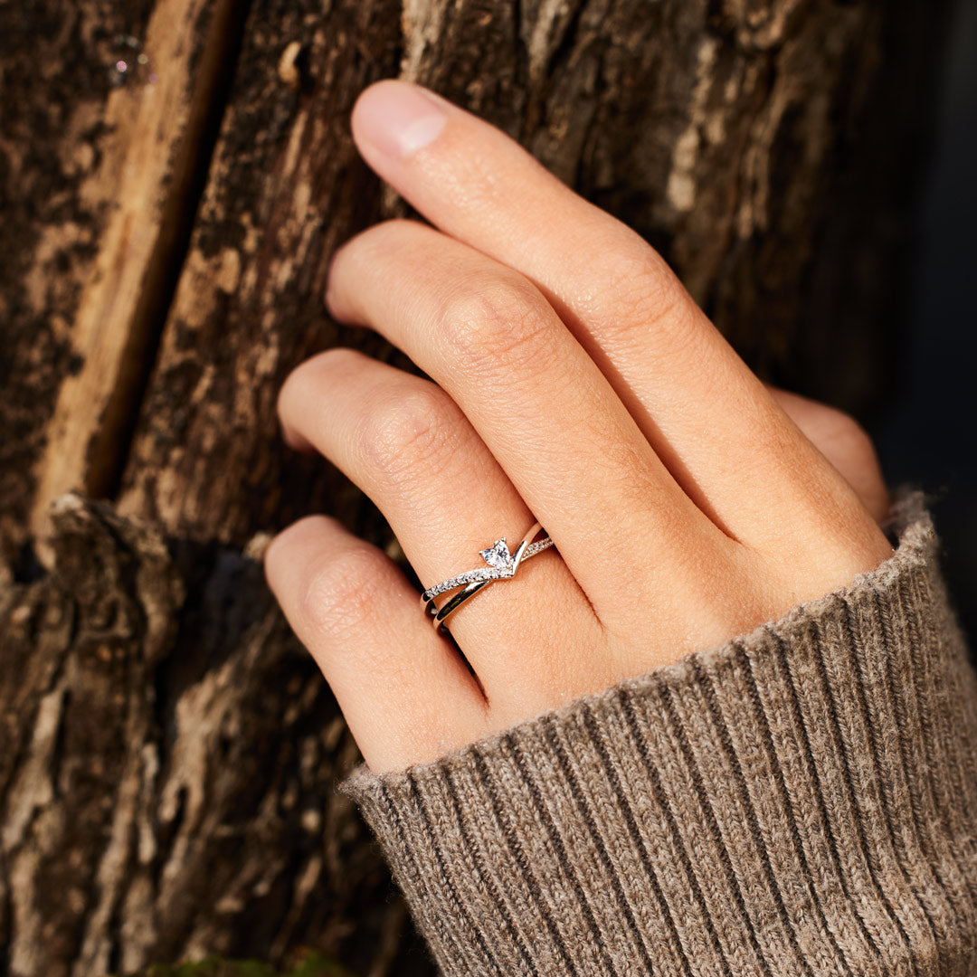 Do What's Best For Yourself V Heart Ring