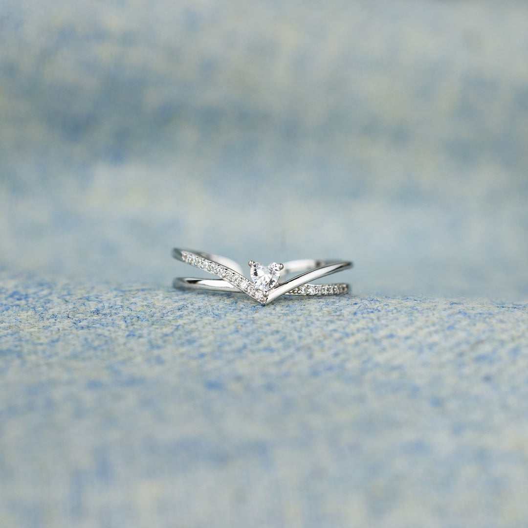 Do What's Best For Yourself V Heart Ring