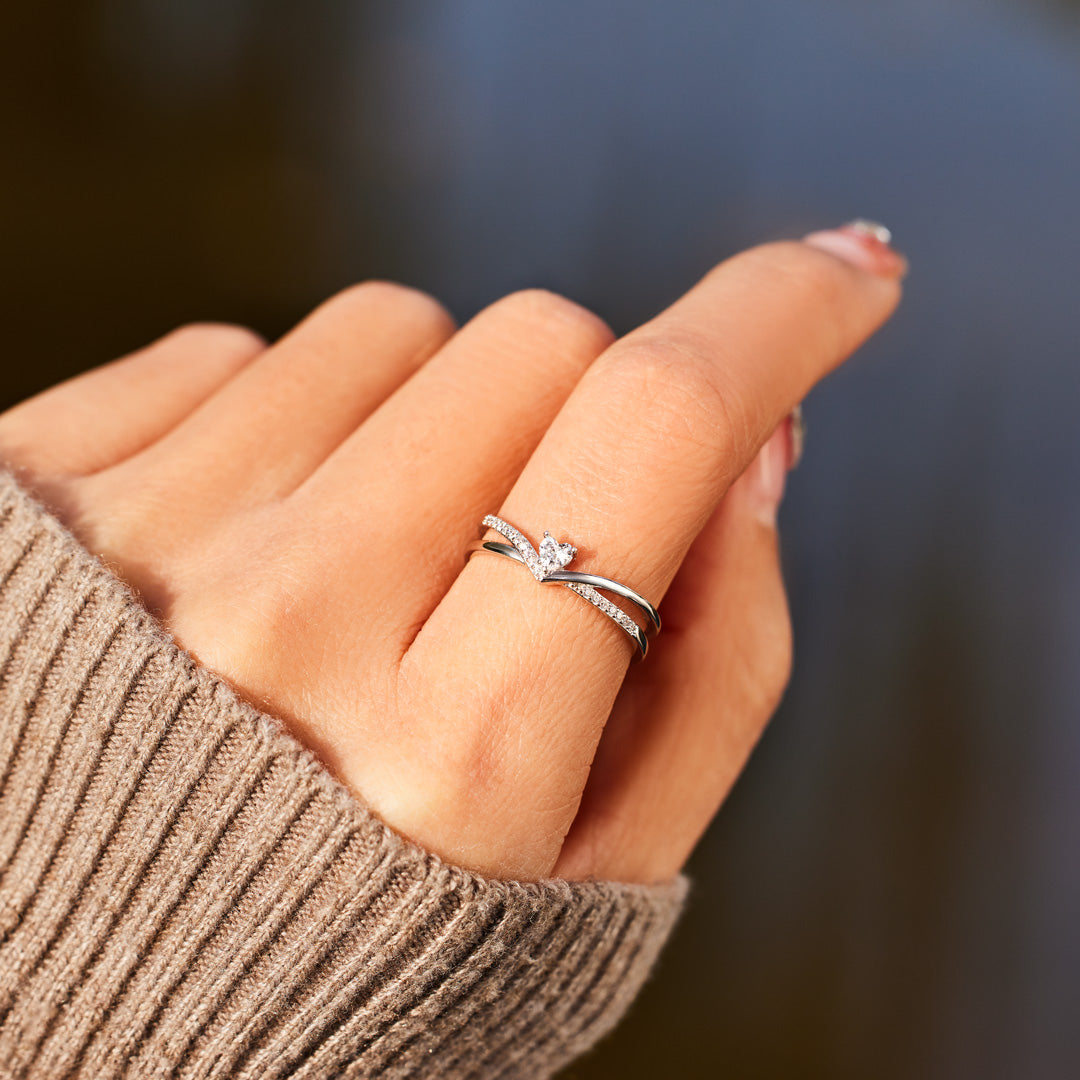 Do What's Best For Yourself V Heart Ring