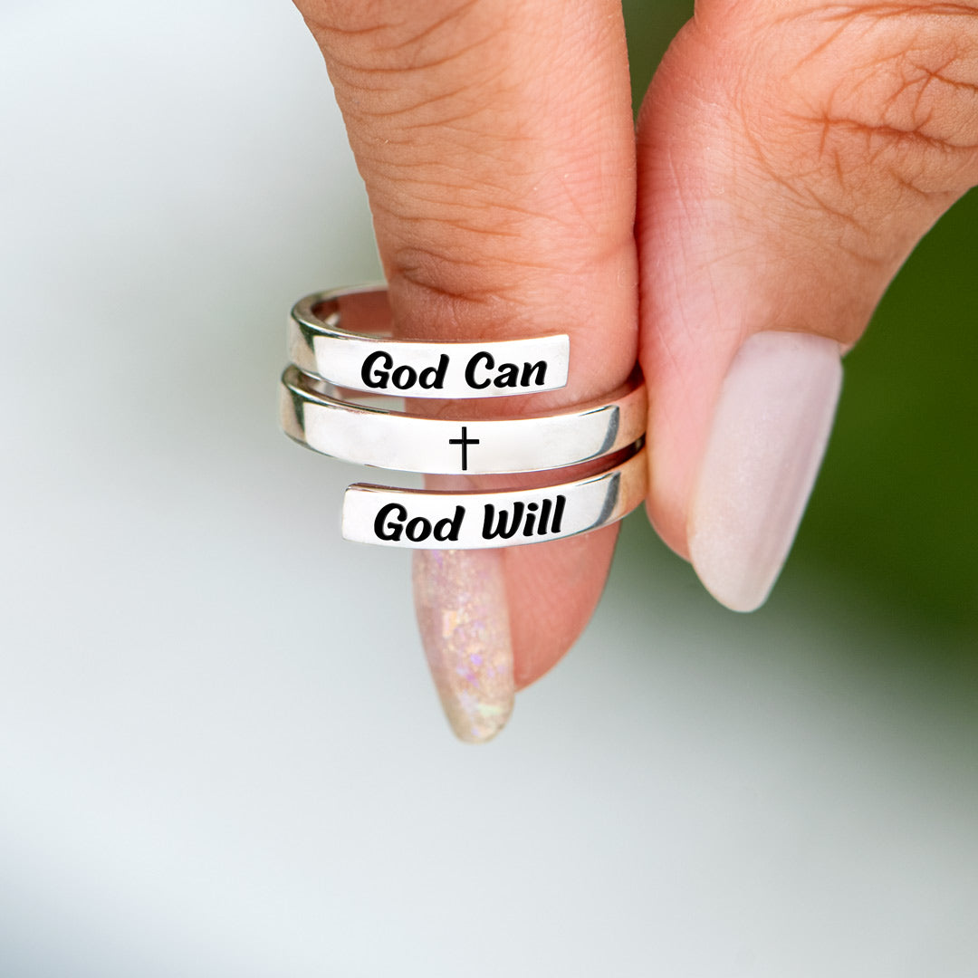 God Can And God Will Spiral Wrap Ring