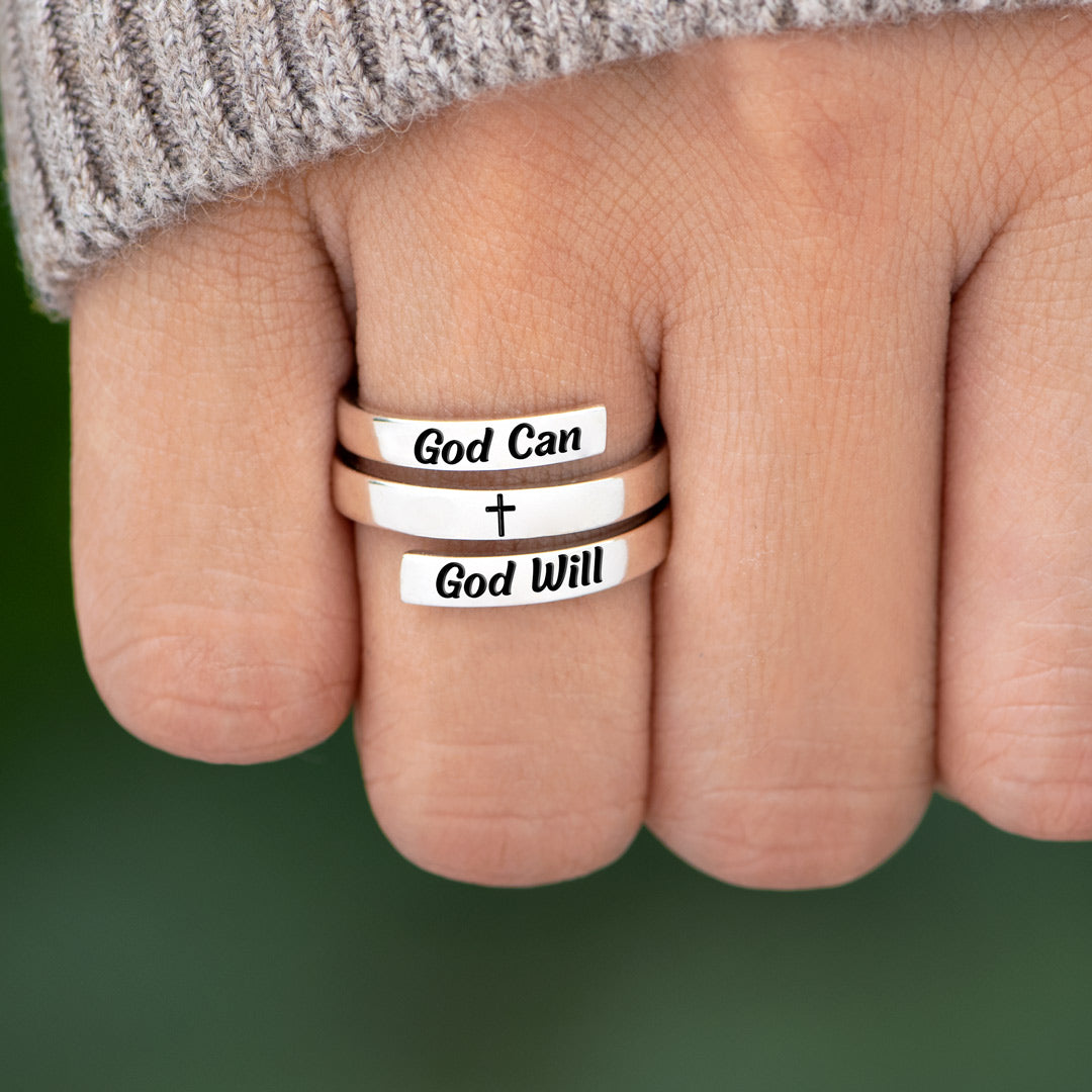 God Can And God Will Spiral Wrap Ring