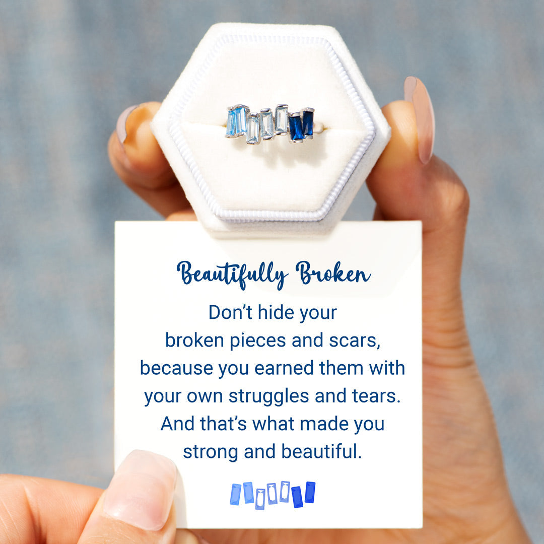 Beautifully Broken Baguette Ring