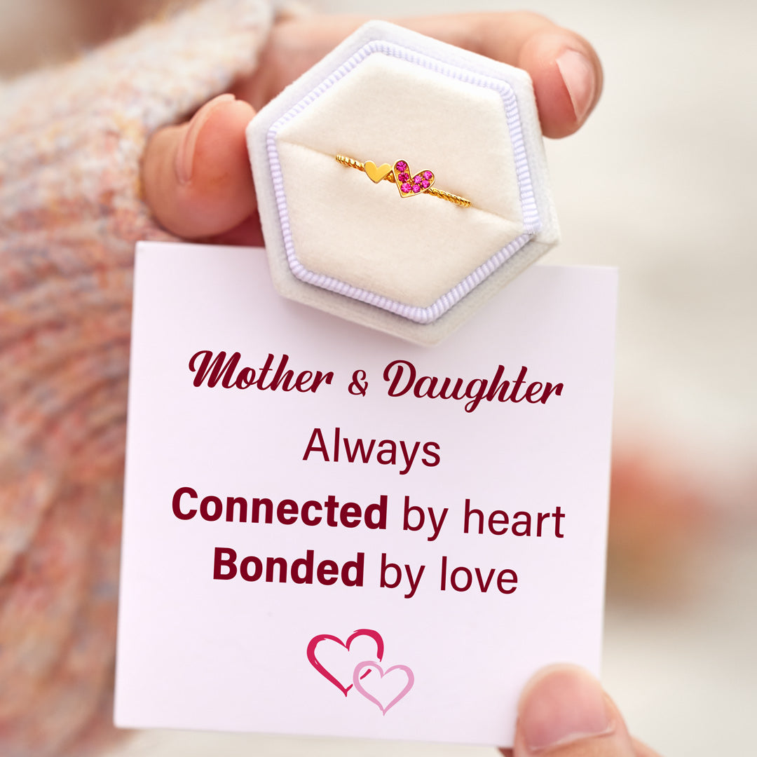 Bound By Love Matching Duo Heart Twisted Ring