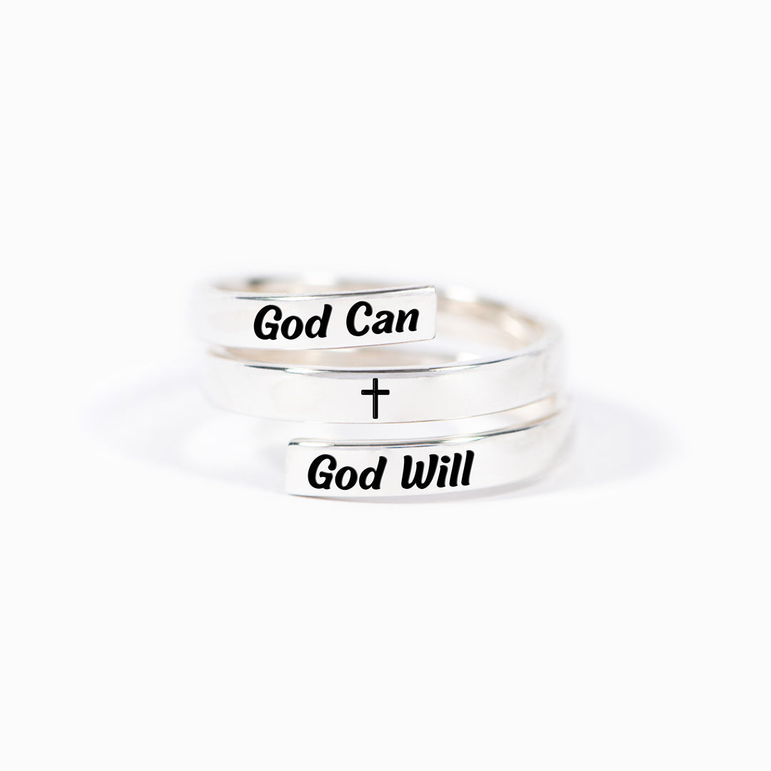 God Can And God Will Spiral Wrap Ring