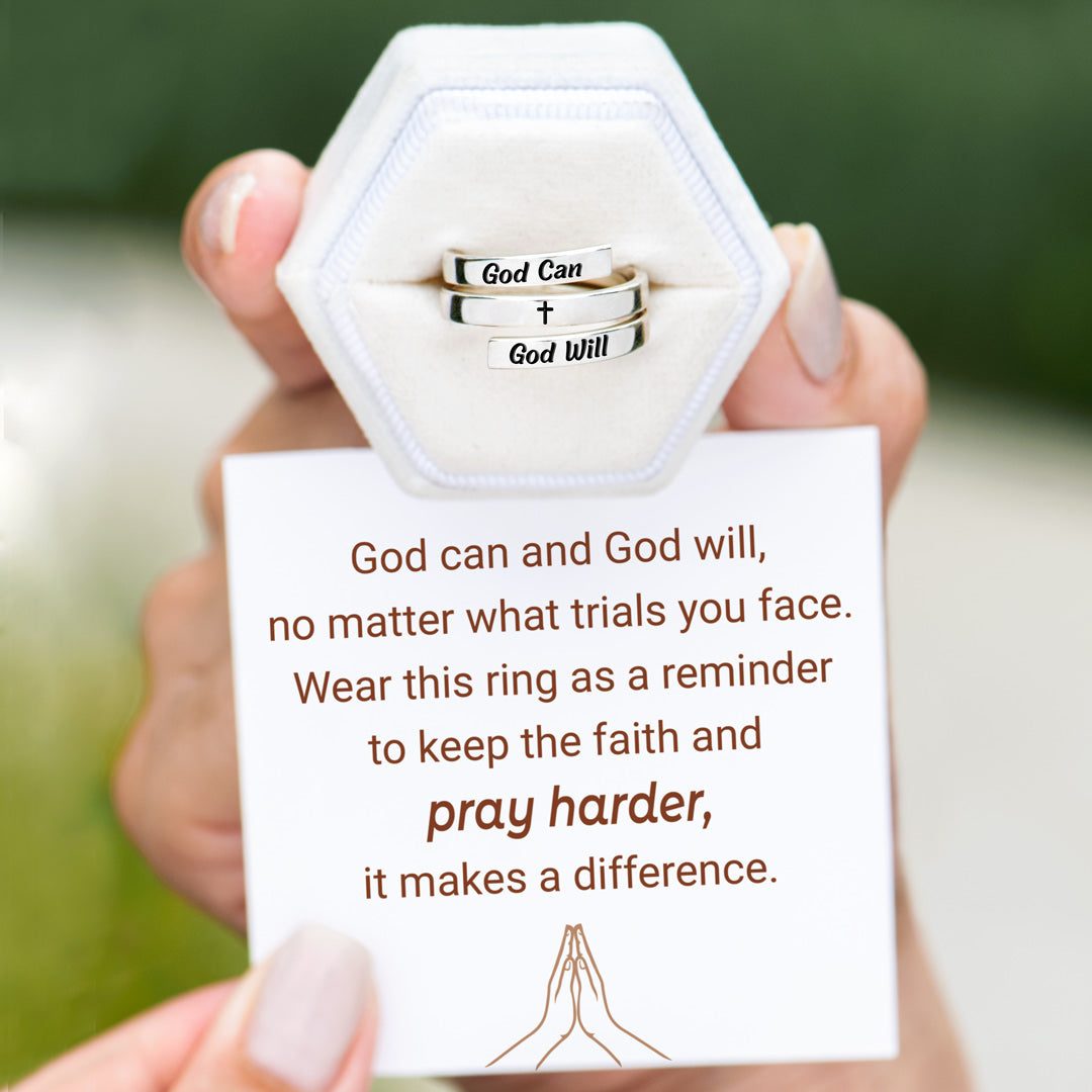 God Can And God Will Spiral Wrap Ring