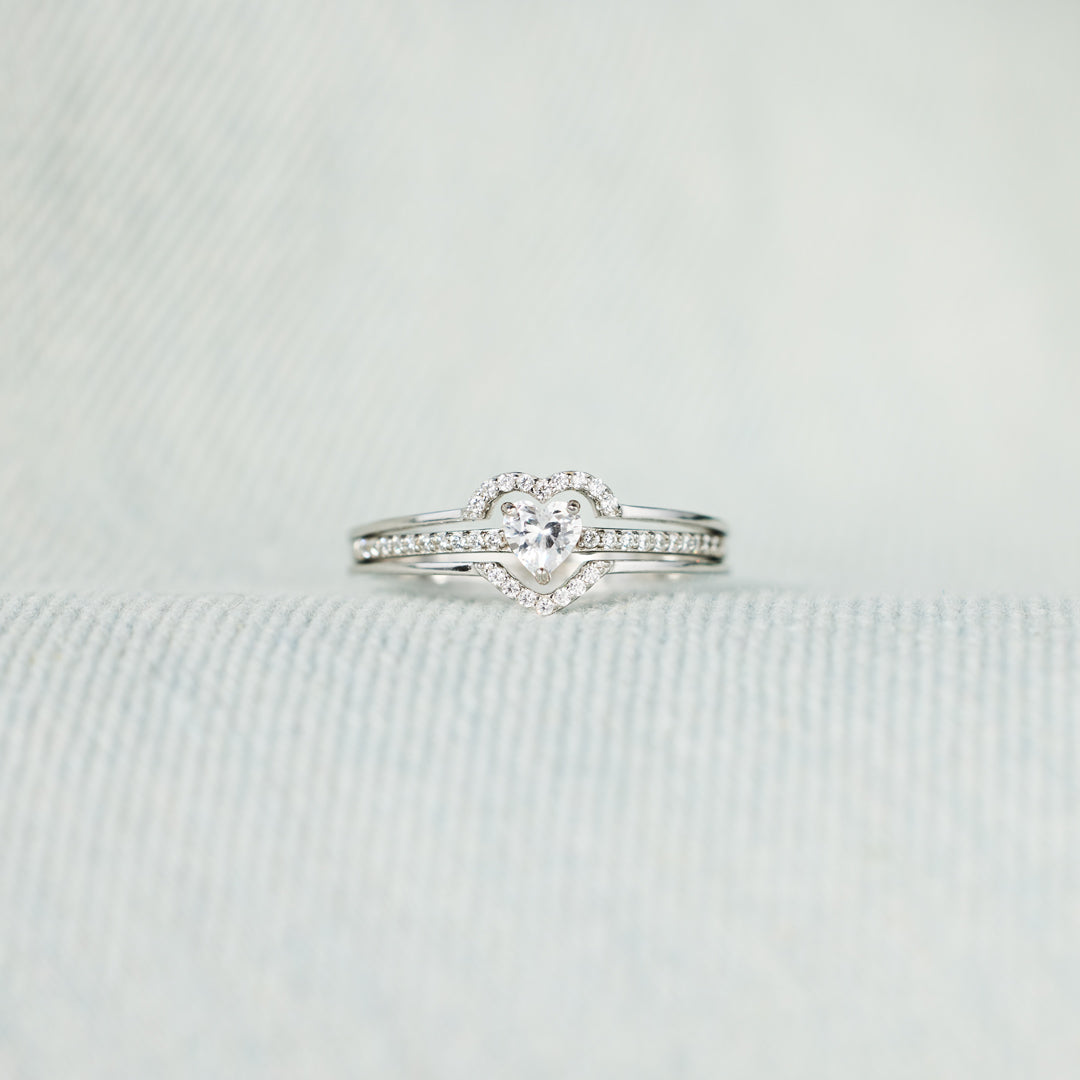 Beat As One Matching Layered Heart Ring