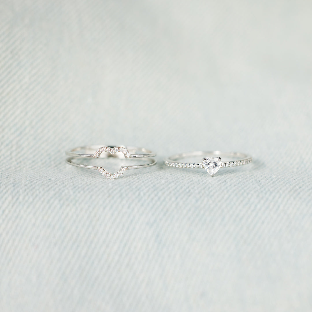 Beat As One Matching Layered Heart Ring