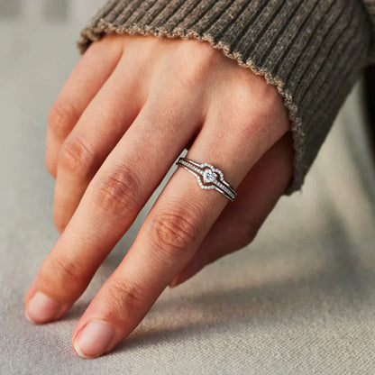 My Heart Is With You Always Layered Heart Ring